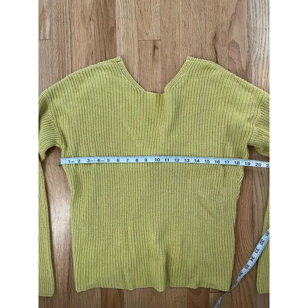 Loft Bright Avocado Tie Back Sweater‎ Medium